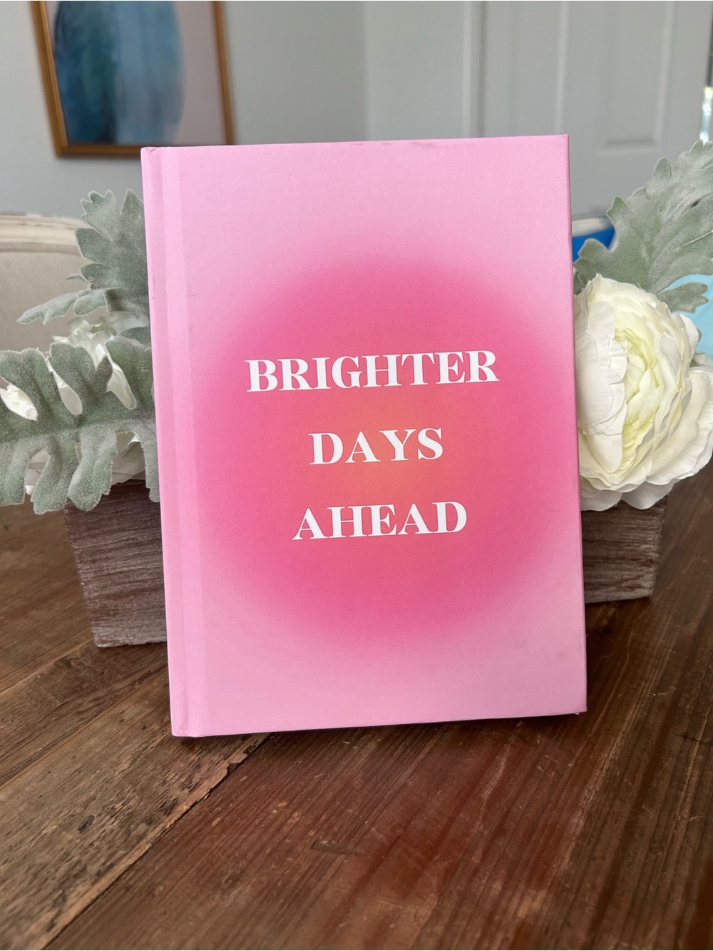 Blank Journal Brighter‎ Days Ahead Pink Aura Hardback Notebook Blank Lined Pages